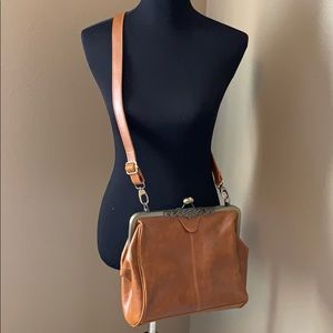 Vintage crossbody bag vegan leather